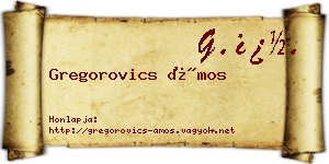 Gregorovics Ámos névjegykártya